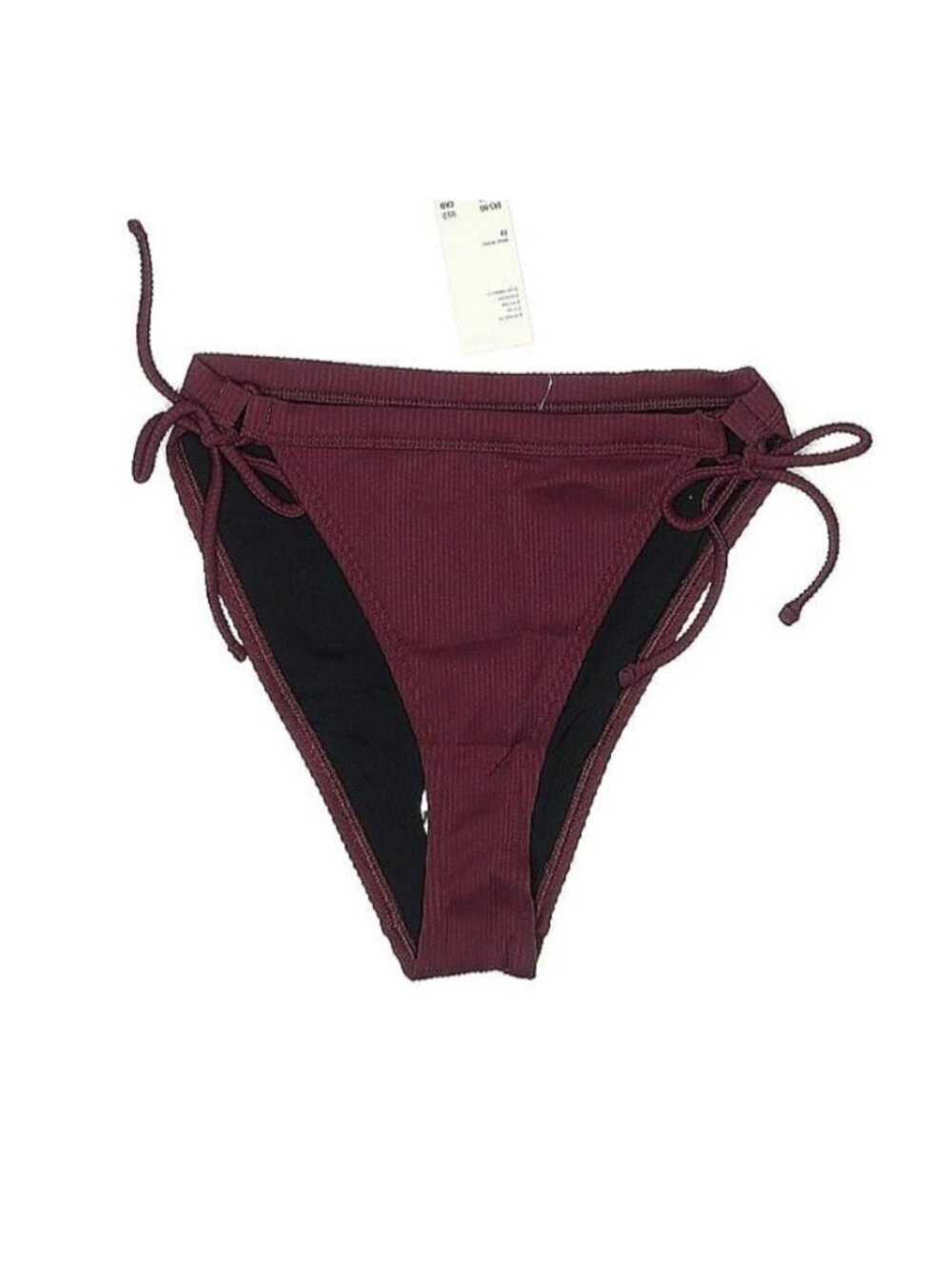 Out From Under Bikini Bottom Womens Medium Burgundy New Ribbed Summer